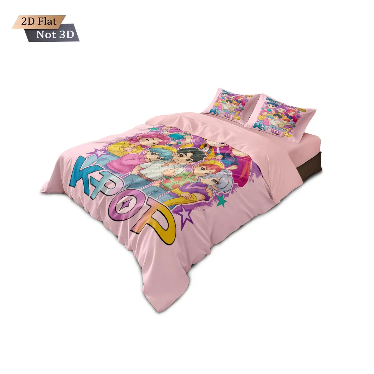 3pcs K-Pop Demon Hunters Print coreless Bedding Set Multi Sized Bedrooms Dormitory duvet Cover Decoration Soft  Machine Washable