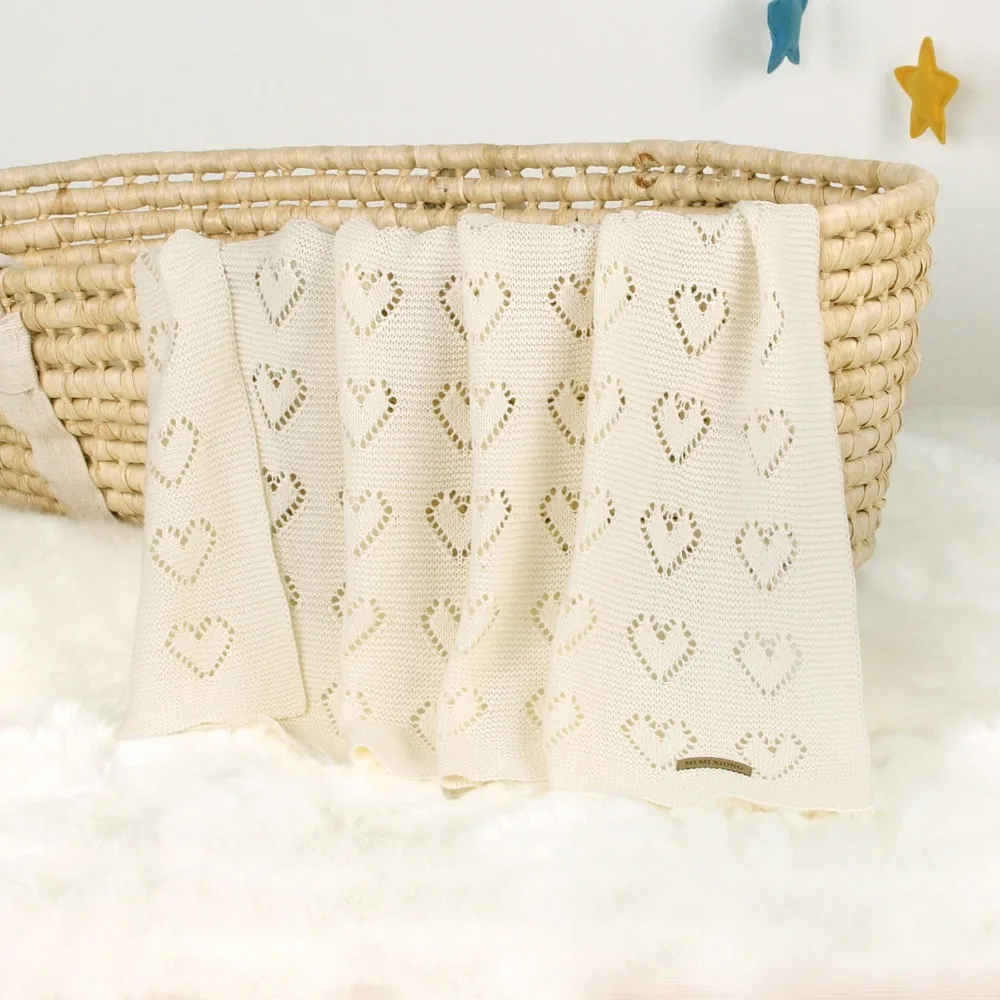 Baby Blankets Knitted Newborn Bebes Stroller Bedding Quilts Cotton Toddler Kids Swaddling Wrap Infantil Unisex Blankets 100*80cm