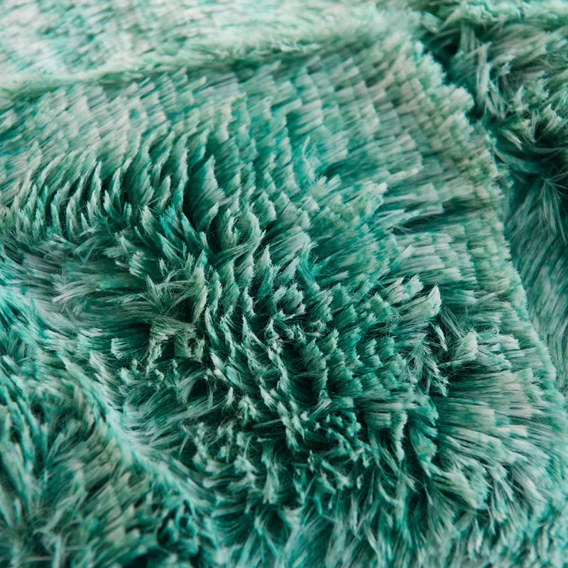 3Pcs Super Shaggy Coral Fleece Warm Cozy Princess Bedding Set Mink Velvet Duvet Cover Set Bed Comforter Cover Blanket Pillowcase