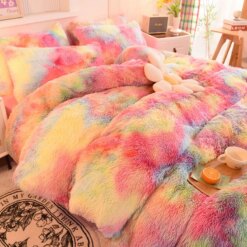 Plush Coral Fleece Princess Bedding Set