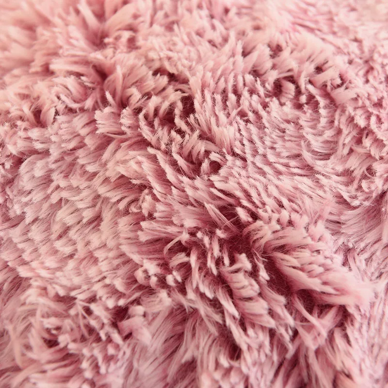 3Pcs Super Shaggy Coral Fleece Warm Cozy Princess Bedding Set Mink Velvet Duvet Cover Set Bed Comforter Cover Blanket Pillowcase