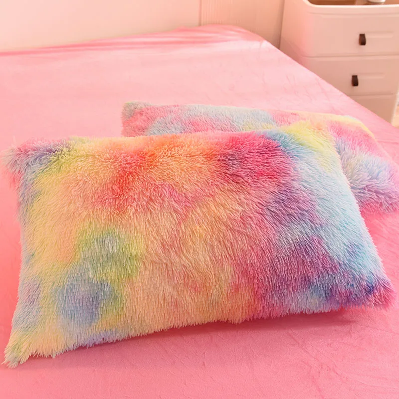 3Pcs Super Shaggy Coral Fleece Warm Cozy Princess Bedding Set Mink Velvet Duvet Cover Set Bed Comforter Cover Blanket Pillowcase