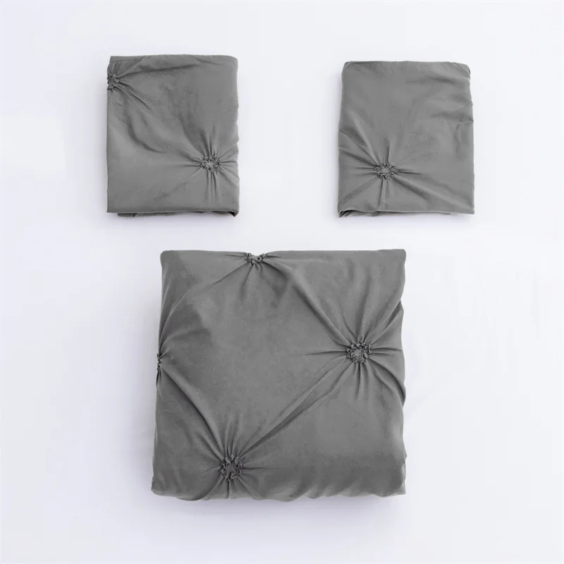 Queen Comfort Set 3Pieces, Gray Bed in a Bag Comforter Set for Bedroom, Beddding Sets without Comforter, Duvet cover&Pillowcases