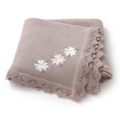 Floral Embroidered Cotton Baby Blanket