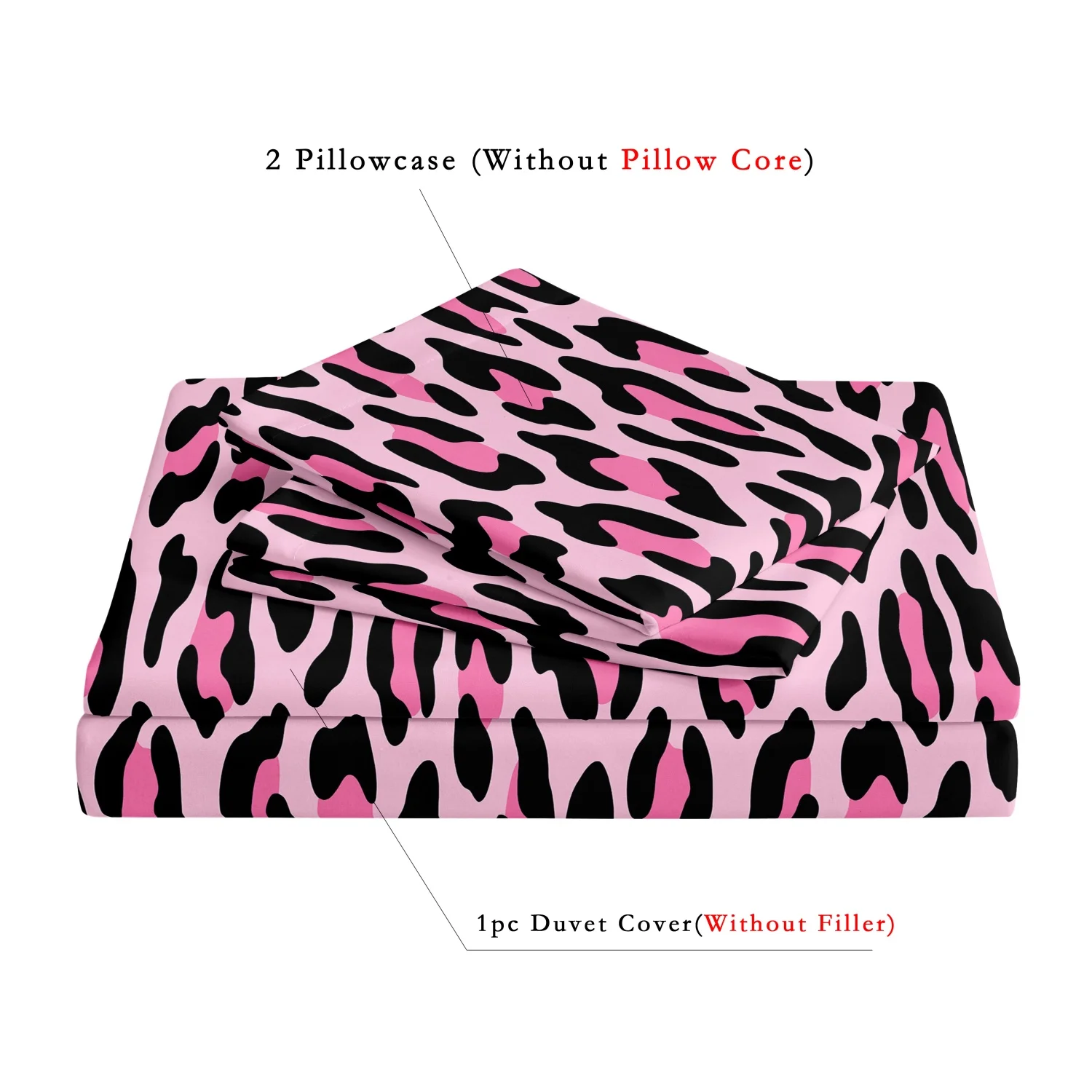 3pcs Dark Leopard Print Fashion Duvet Cover Set（1Duvet Cover + 2 Pillowwases） High-Definition Printed LuxuryBedding Set