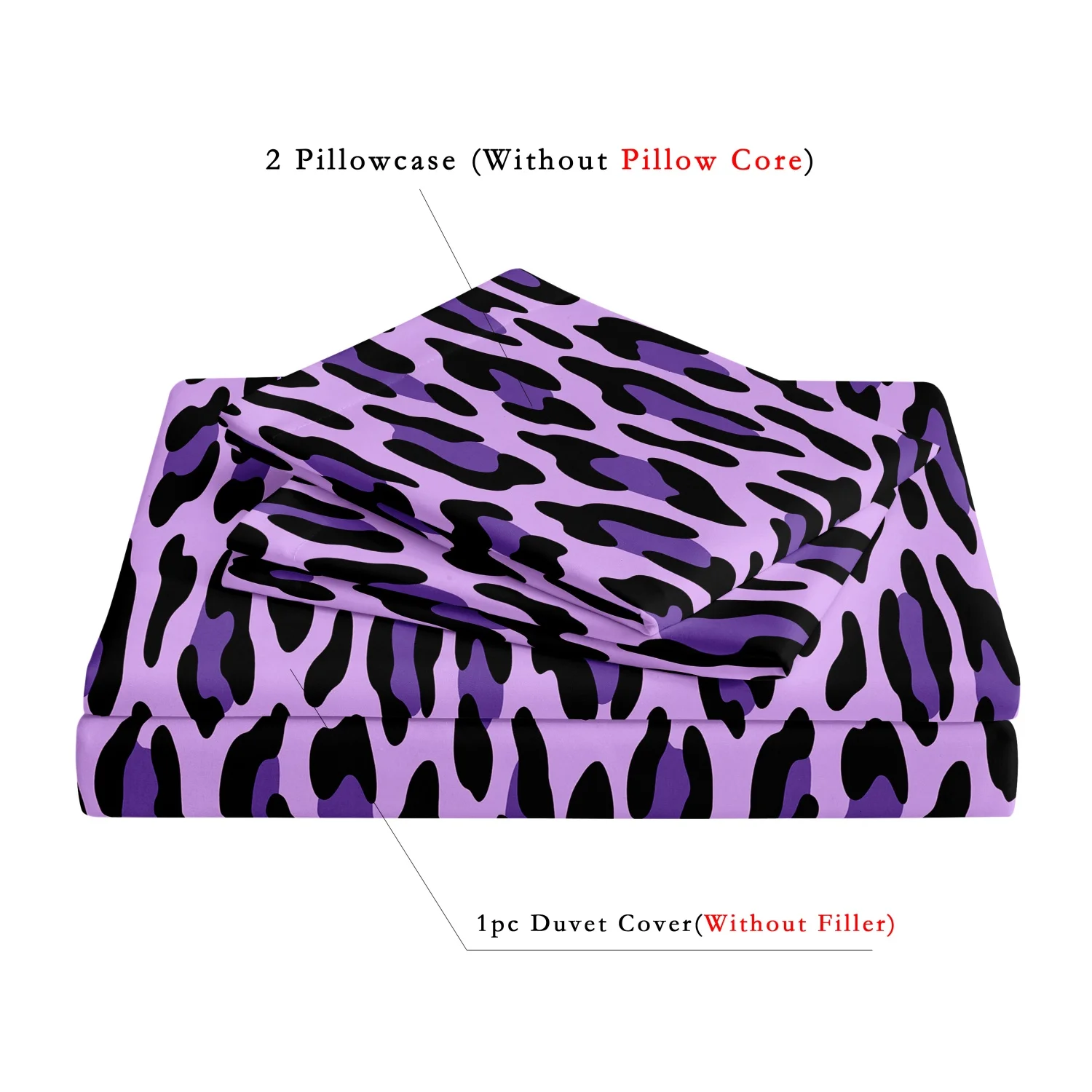 3pcs Dark Leopard Print Fashion Duvet Cover Set（1Duvet Cover + 2 Pillowwases） High-Definition Printed LuxuryBedding Set