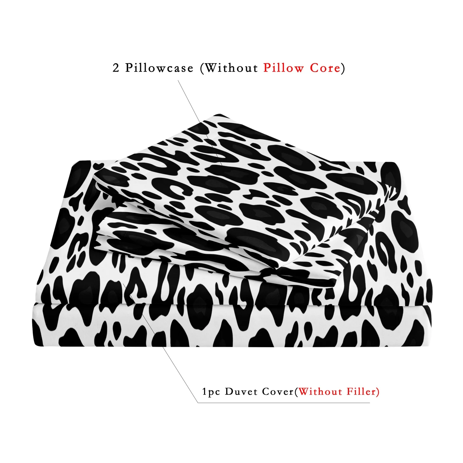 3pcs Dark Leopard Print Fashion Duvet Cover Set（1Duvet Cover + 2 Pillowwases） High-Definition Printed LuxuryBedding Set