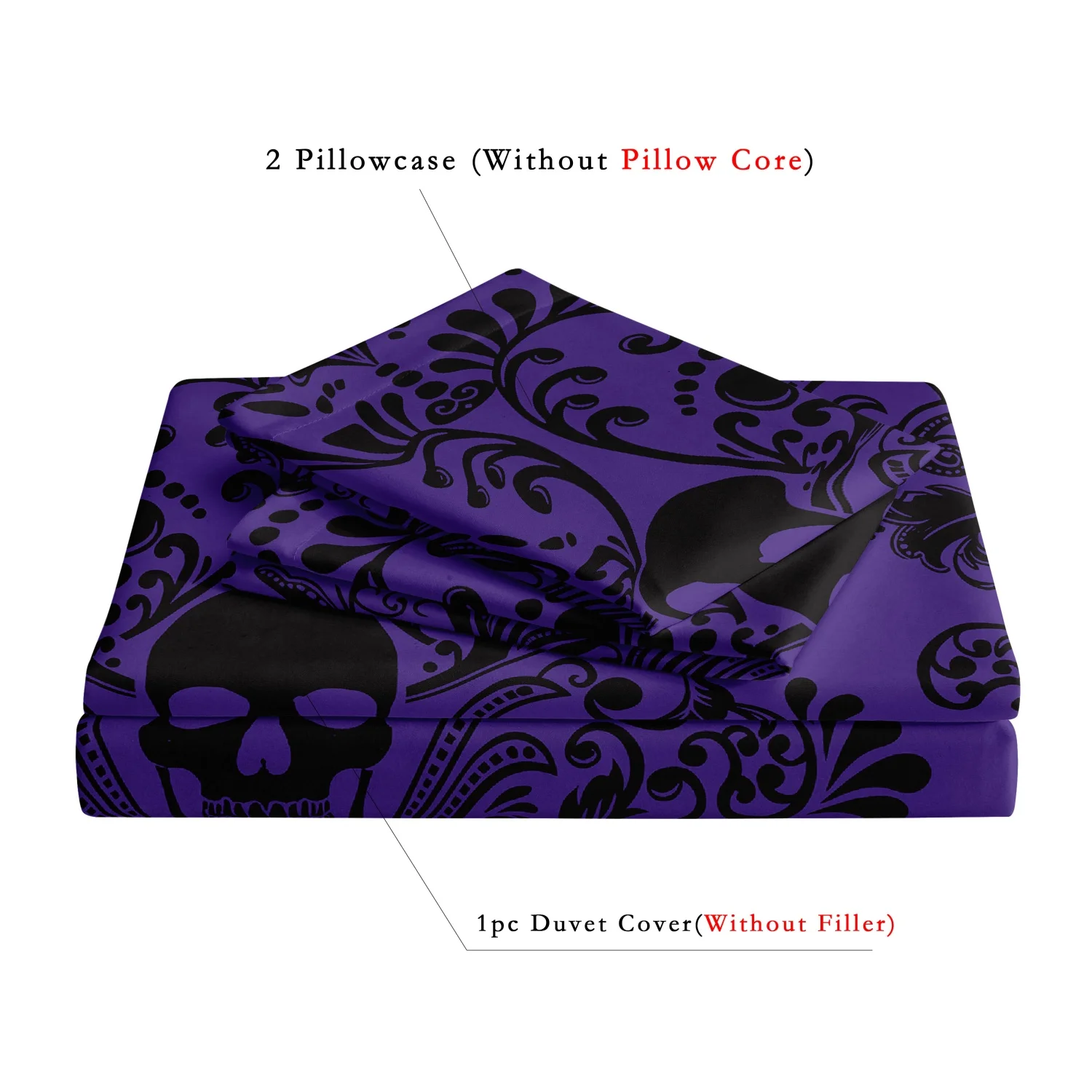 Gothic Style Skull Bedding Sets For Adults Bed Supplies Set Duvet Cover Set With Pillowcases No Filling Luxury Birthday Gifts