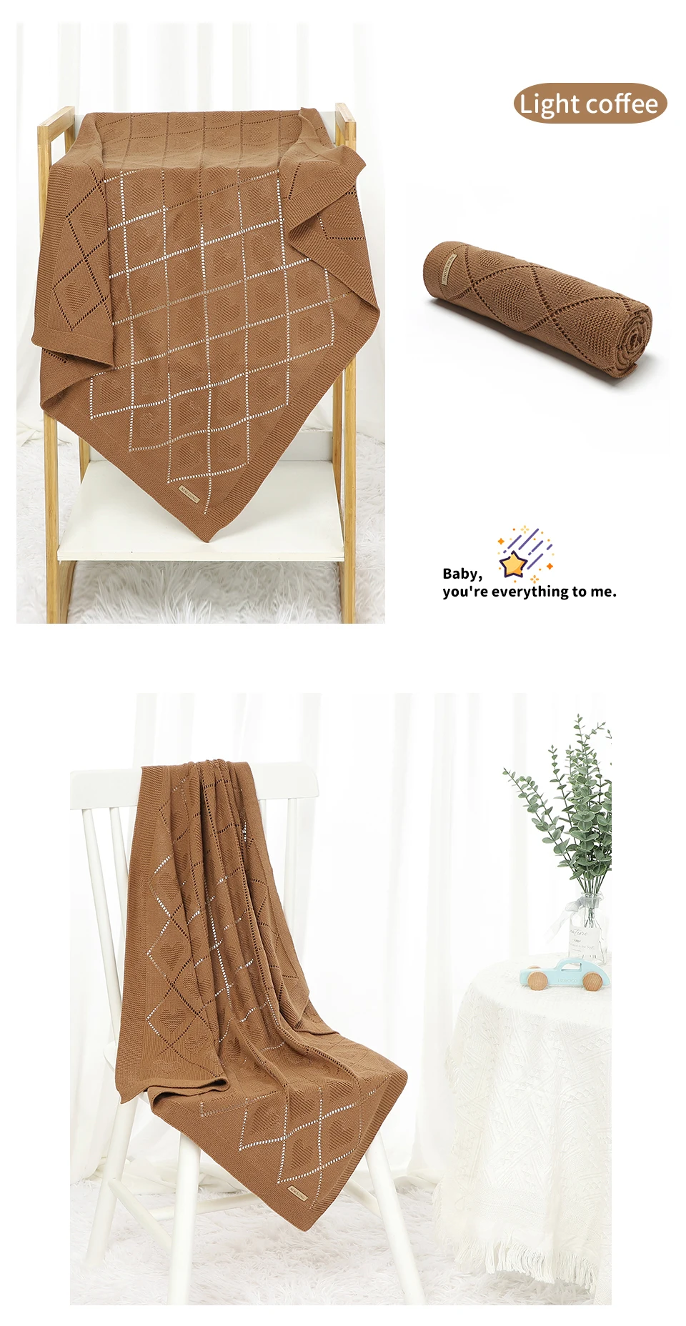 Baby Blankets Knitted Breathable Newborn Boy Girl Cotton Stroller Bedding Sleeping Covers 90*70cm Toddler Throw Receiving Quilts