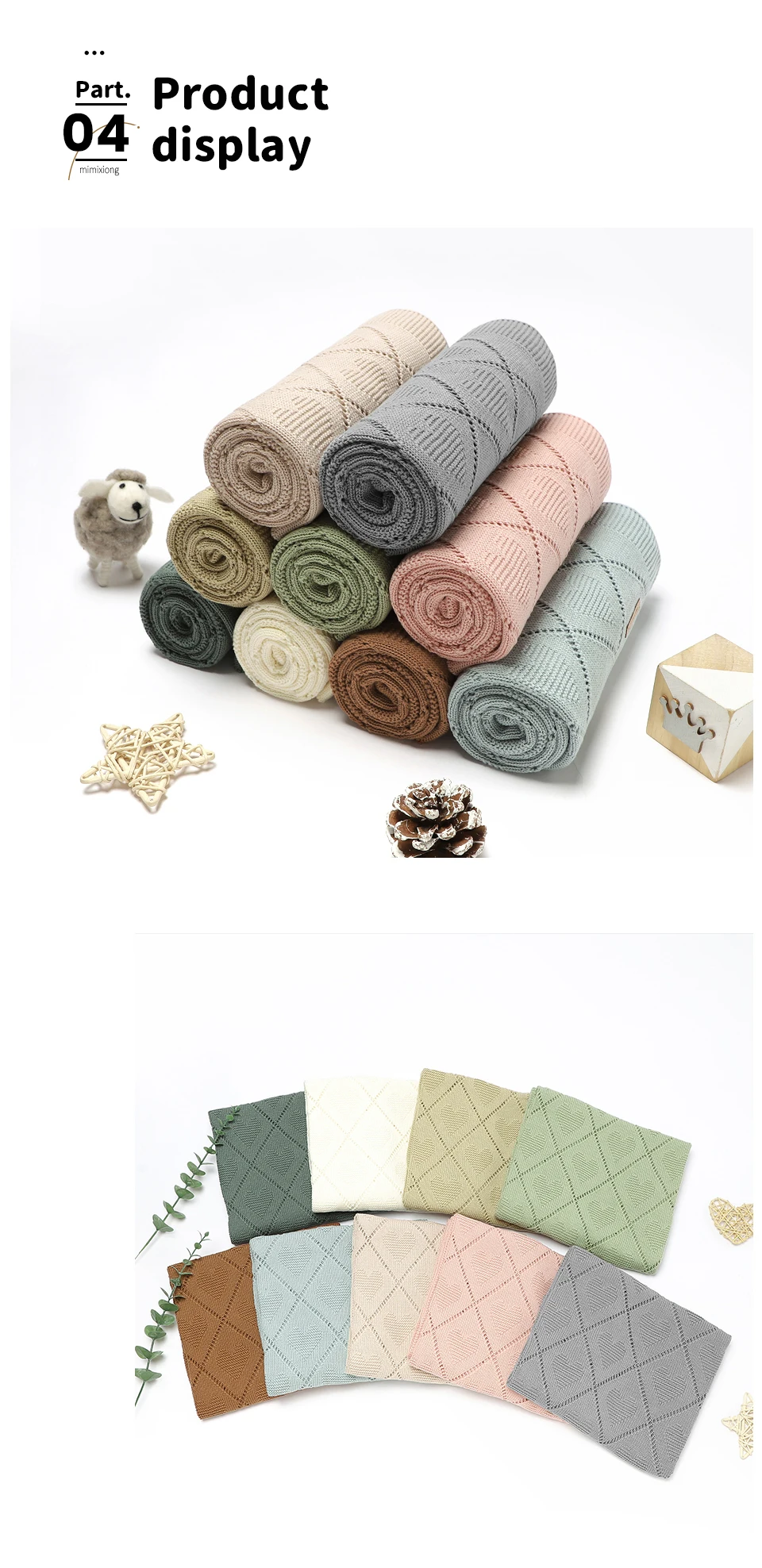 Baby Blankets Knitted Breathable Newborn Boy Girl Cotton Stroller Bedding Sleeping Covers 90*70cm Toddler Throw Receiving Quilts