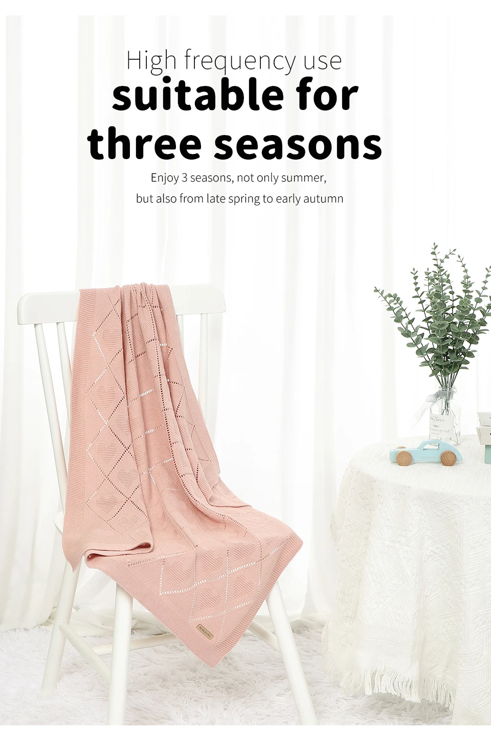 Baby Blankets Knitted Breathable Newborn Boy Girl Cotton Stroller Bedding Sleeping Covers 90*70cm Toddler Throw Receiving Quilts