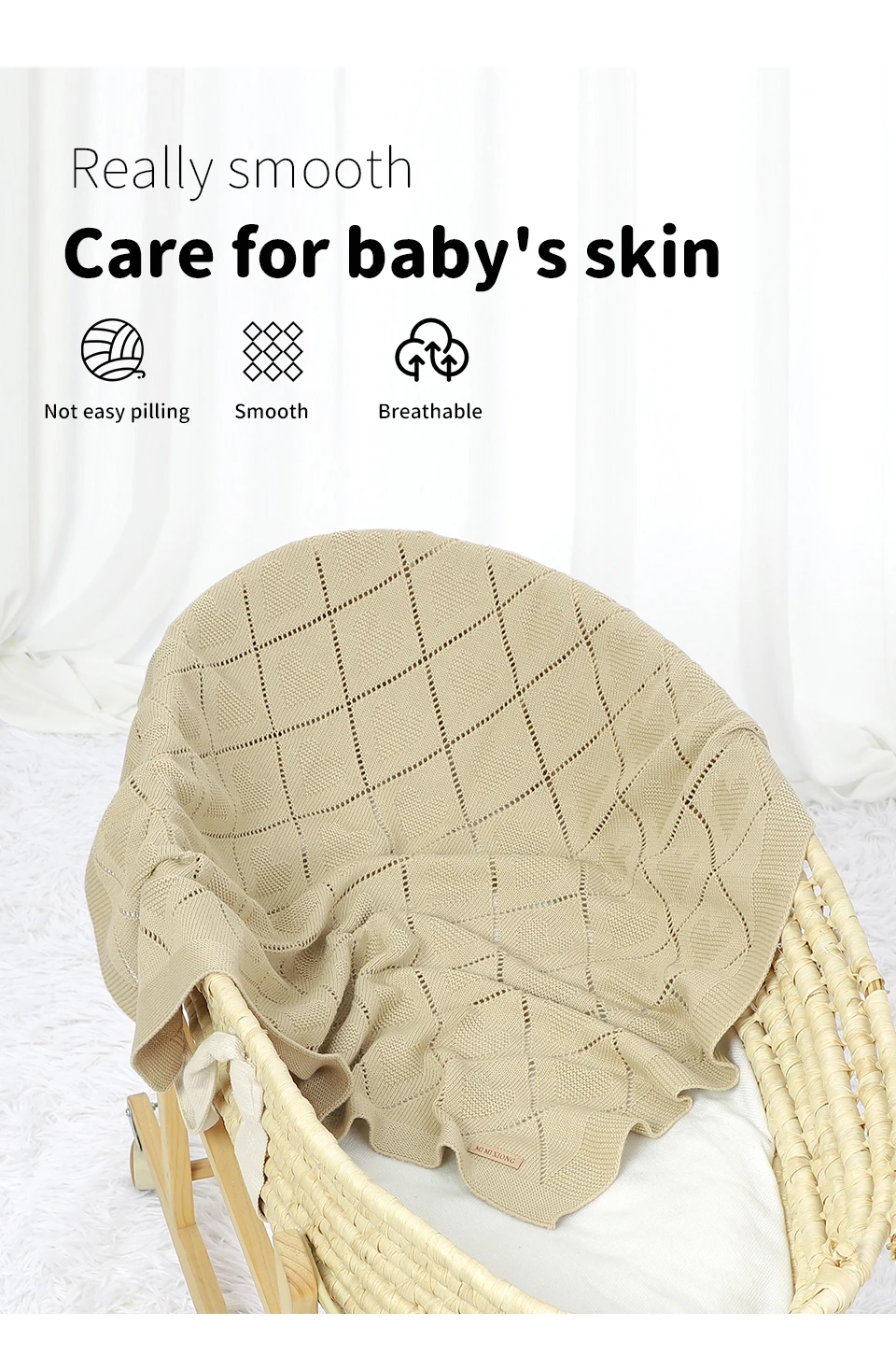 Baby Blankets Knitted Breathable Newborn Boy Girl Cotton Stroller Bedding Sleeping Covers 90*70cm Toddler Throw Receiving Quilts