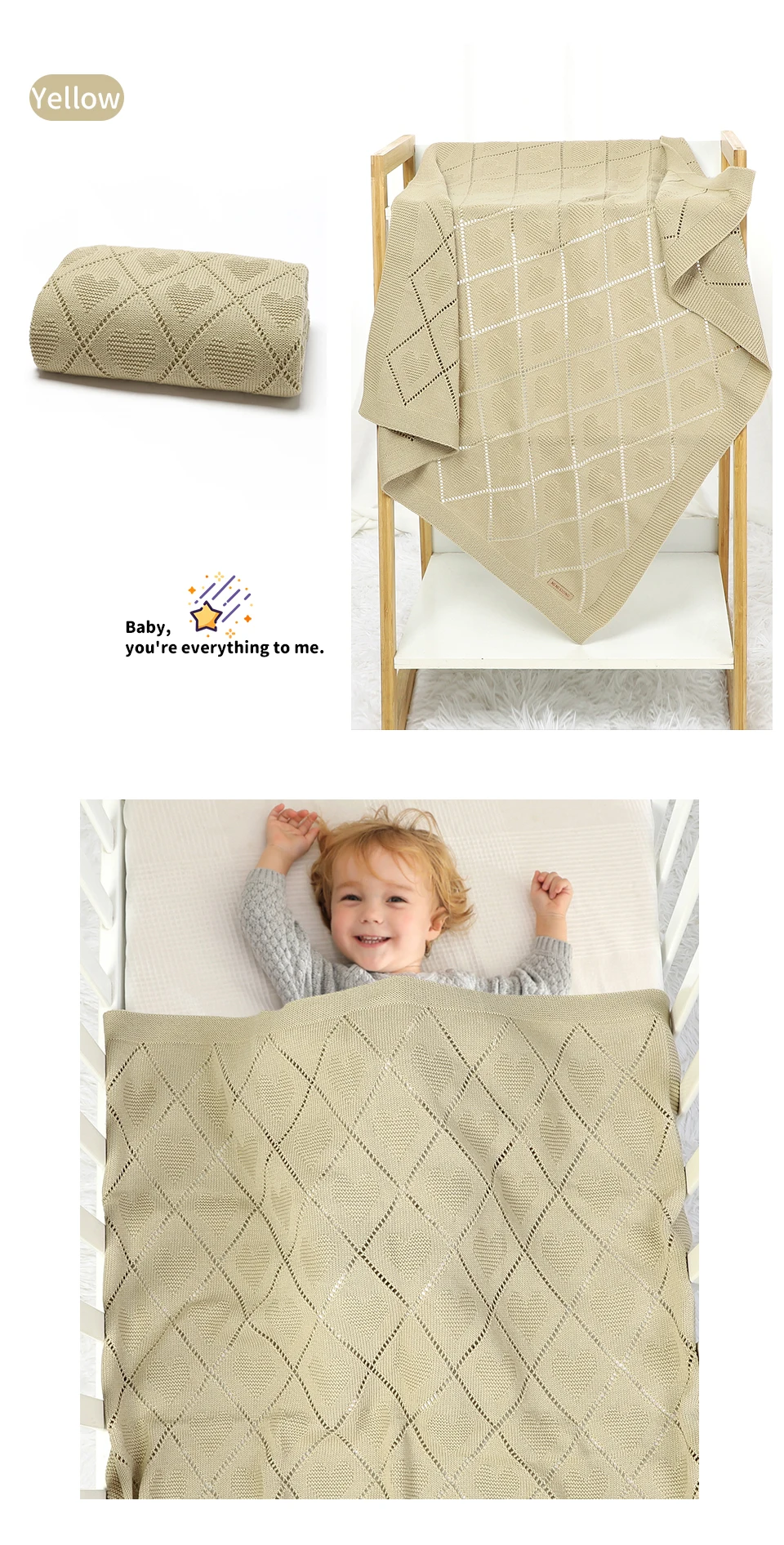 Baby Blankets Knitted Breathable Newborn Boy Girl Cotton Stroller Bedding Sleeping Covers 90*70cm Toddler Throw Receiving Quilts