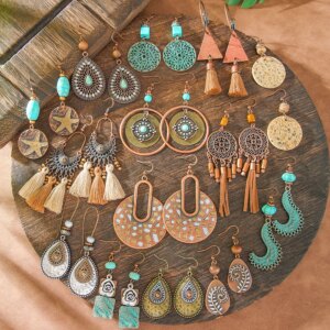 14/6/3/1 Pairs Bohemian Women's Earring Set Vintage Style Dangle Earrings Geometric Classic Trendy Earrings Daily Wear Party