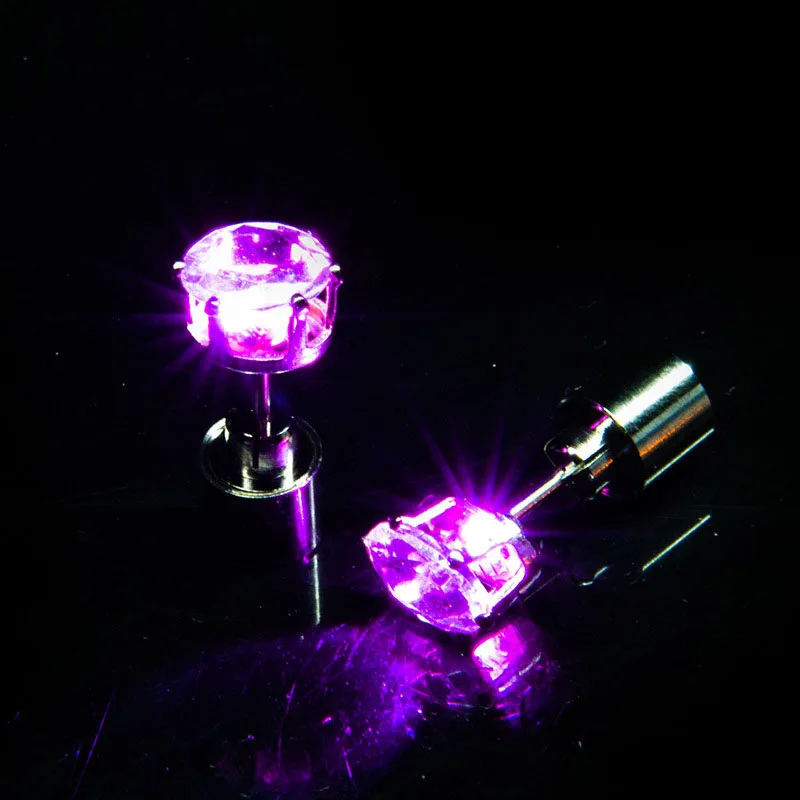 1/5Pair LED Glowing Earring Light Up Lumionus Bling Ear Stud Rings Earring Accessories For Girl Women Glow Stick Fashion Jewelry