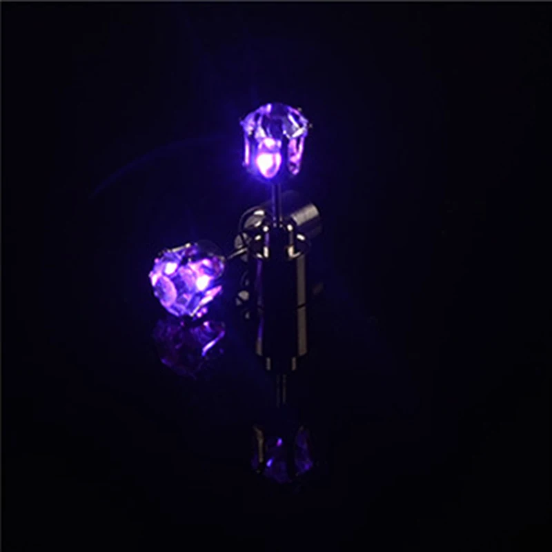 1/5Pair LED Glowing Earring Light Up Lumionus Bling Ear Stud Rings Earring Accessories For Girl Women Glow Stick Fashion Jewelry