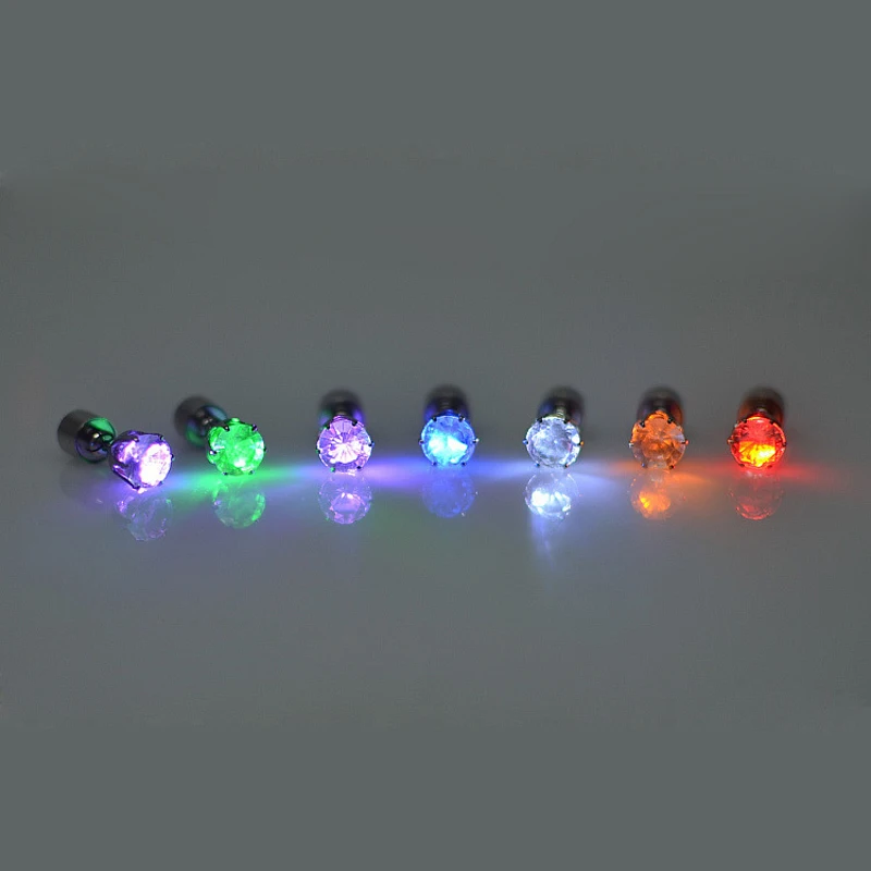 1/5Pair LED Glowing Earring Light Up Lumionus Bling Ear Stud Rings Earring Accessories For Girl Women Glow Stick Fashion Jewelry