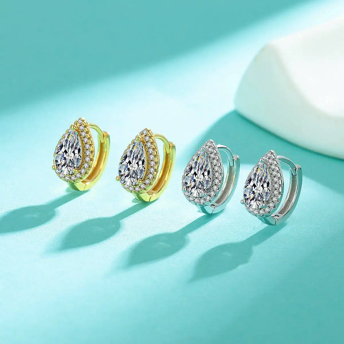 SG 1CT Moissanite 925 Sterling Silver Hoop Earrings For Women Full Diamond Moissanite Earring Fine Jewelry Christmas Gift D VVS1