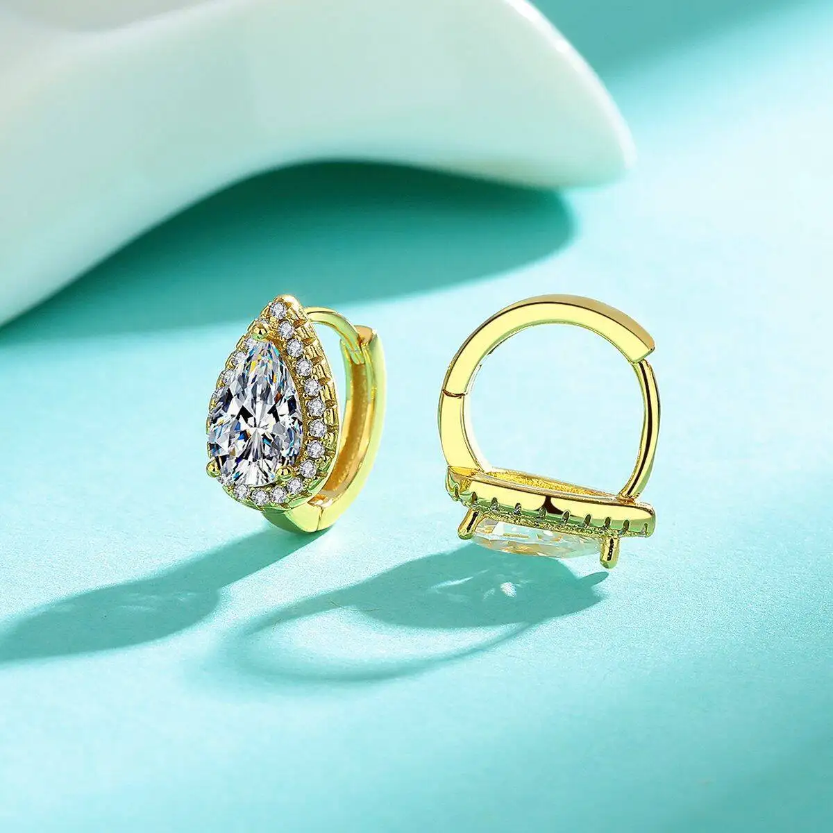 SG 1CT Moissanite 925 Sterling Silver Hoop Earrings For Women Full Diamond Moissanite Earring Fine Jewelry Christmas Gift D VVS1