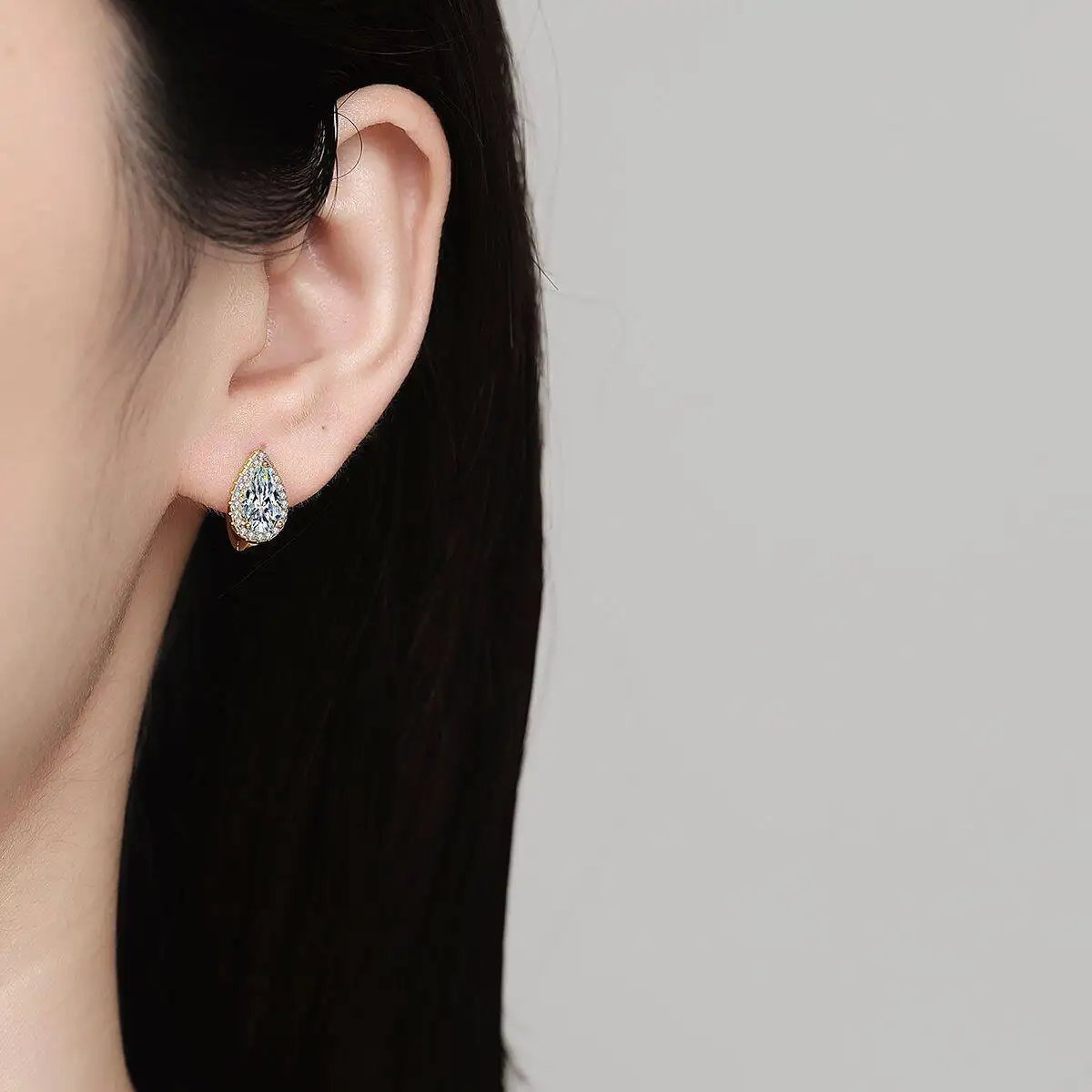 SG 1CT Moissanite 925 Sterling Silver Hoop Earrings For Women Full Diamond Moissanite Earring Fine Jewelry Christmas Gift D VVS1