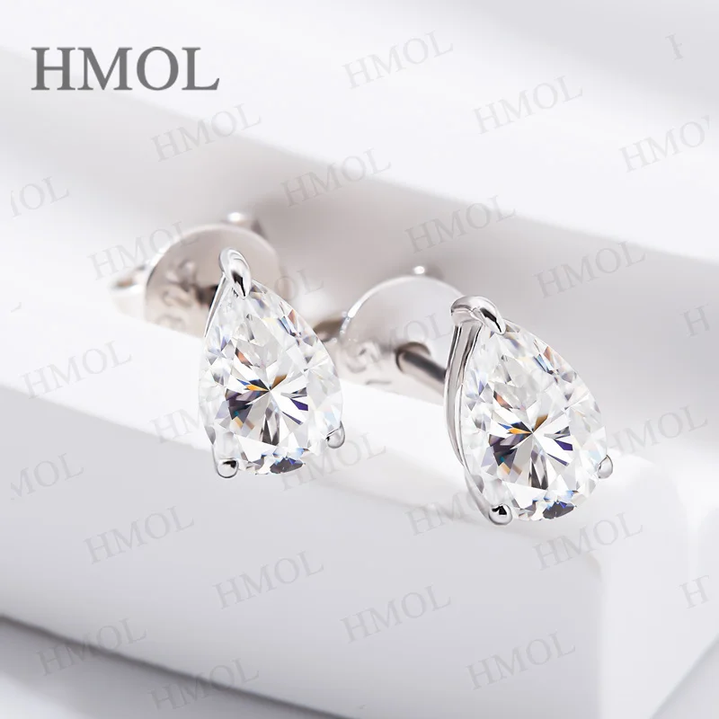 Pear Cut Lab Beads Stud Earring Moissanite 925 Silver Earrings 0.5/1/2/3Carat Water Drop Shape GRA Certificates For Women Party