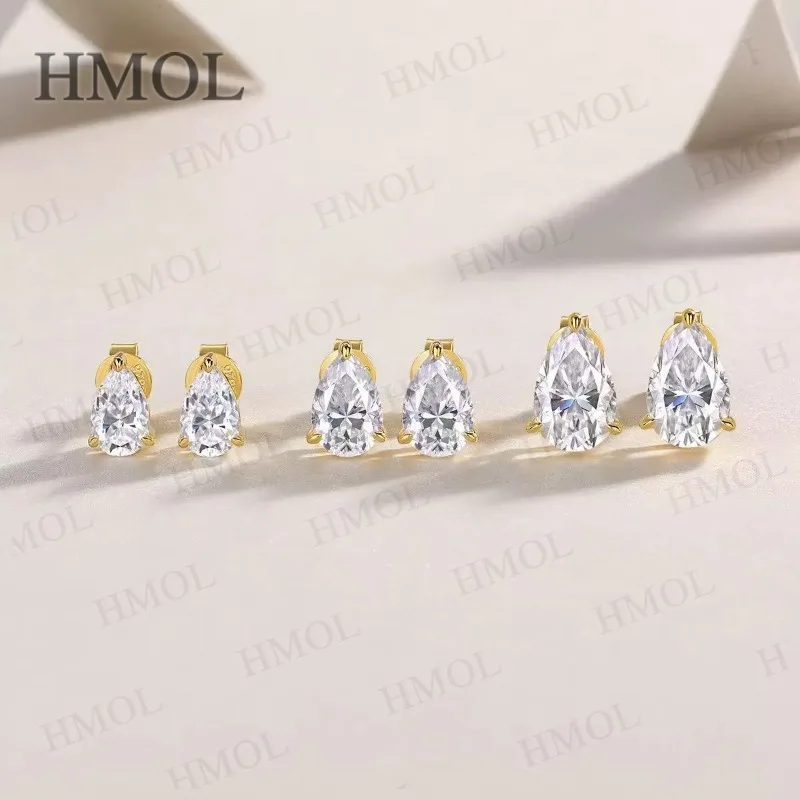 Pear Cut Lab Beads Stud Earring Moissanite 925 Silver Earrings 0.5/1/2/3Carat Water Drop Shape GRA Certificates For Women Party