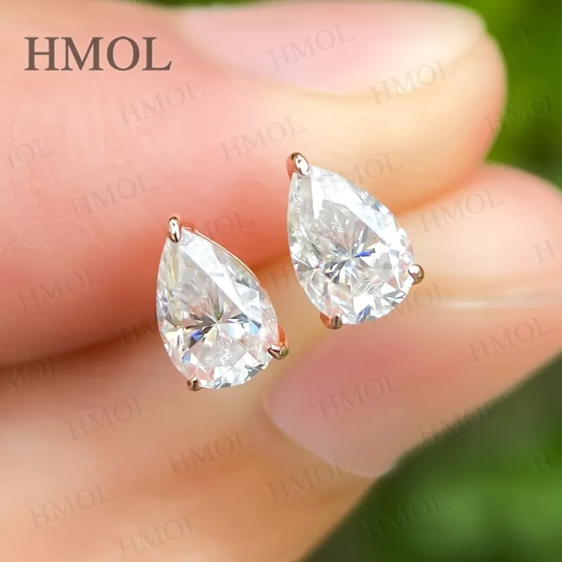Pear Cut Lab Beads Stud Earring Moissanite 925 Silver Earrings 0.5/1/2/3Carat Water Drop Shape GRA Certificates For Women Party