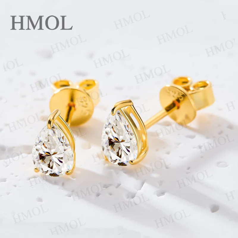Pear Cut Lab Beads Stud Earring Moissanite 925 Silver Earrings 0.5/1/2/3Carat Water Drop Shape GRA Certificates For Women Party