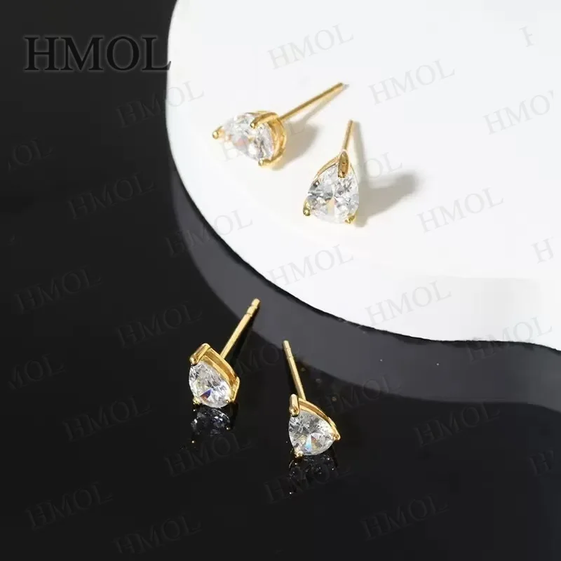 Pear Cut Lab Beads Stud Earring Moissanite 925 Silver Earrings 0.5/1/2/3Carat Water Drop Shape GRA Certificates For Women Party