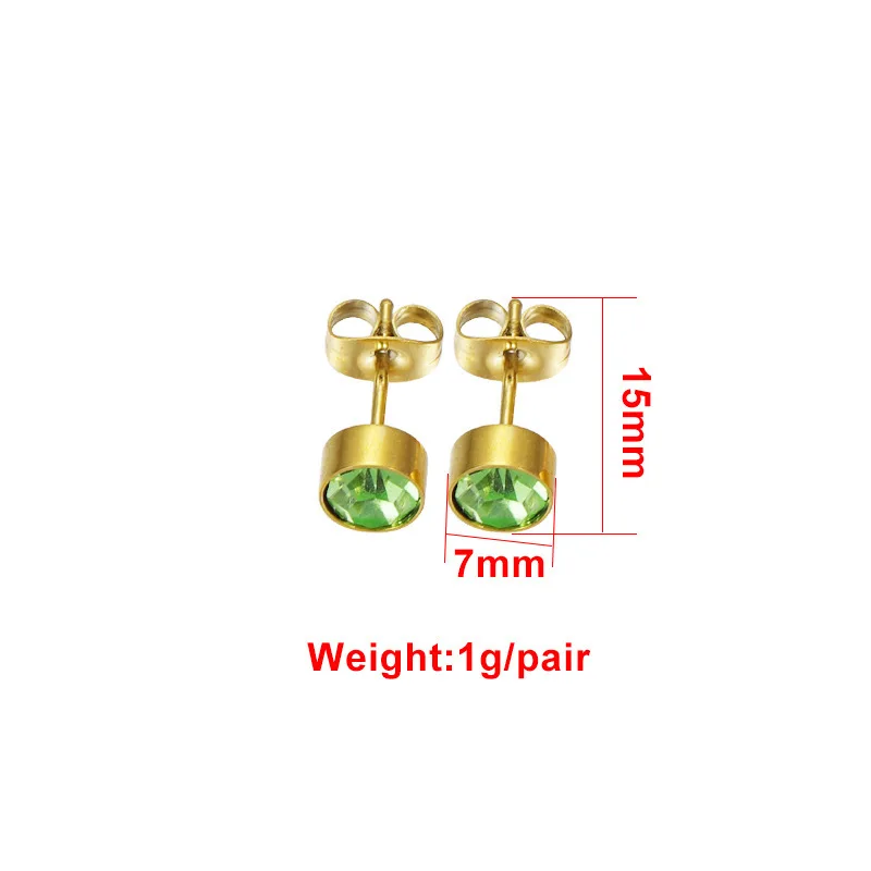 Fnixtar 12Pairs Stainless Steel Rhinestone Stud Earrings Jewelry Birthstone Earring for Women Girl Lover Birthday Gift