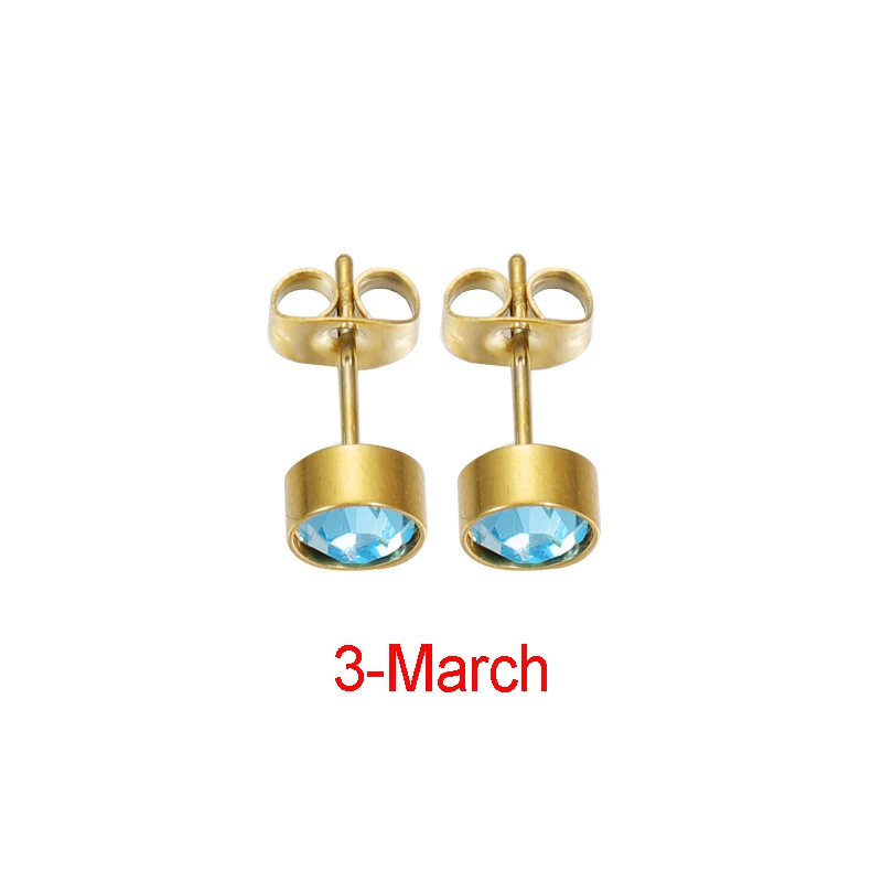 Fnixtar 12Pairs Stainless Steel Rhinestone Stud Earrings Jewelry Birthstone Earring for Women Girl Lover Birthday Gift