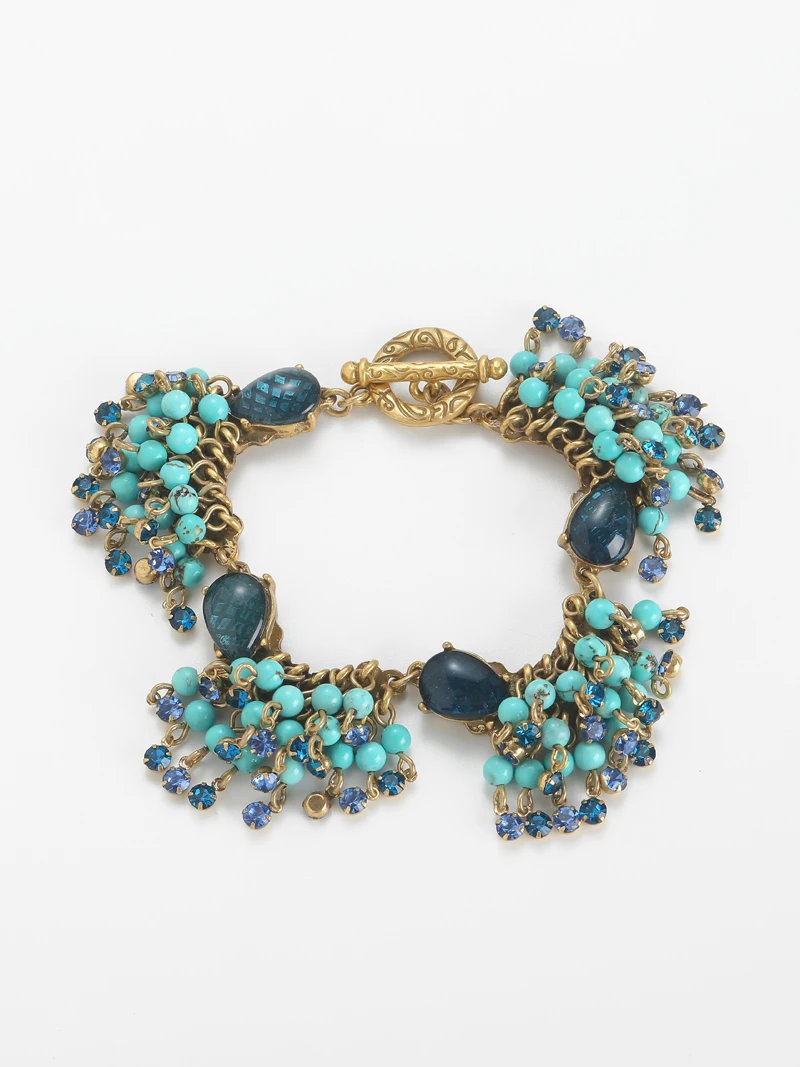 Bohemia Beads Turquoise Jewelry Bracelet Natural Stone Vintage Glass Water Droplet Antique Charm Wedding Retro 2025 Trend