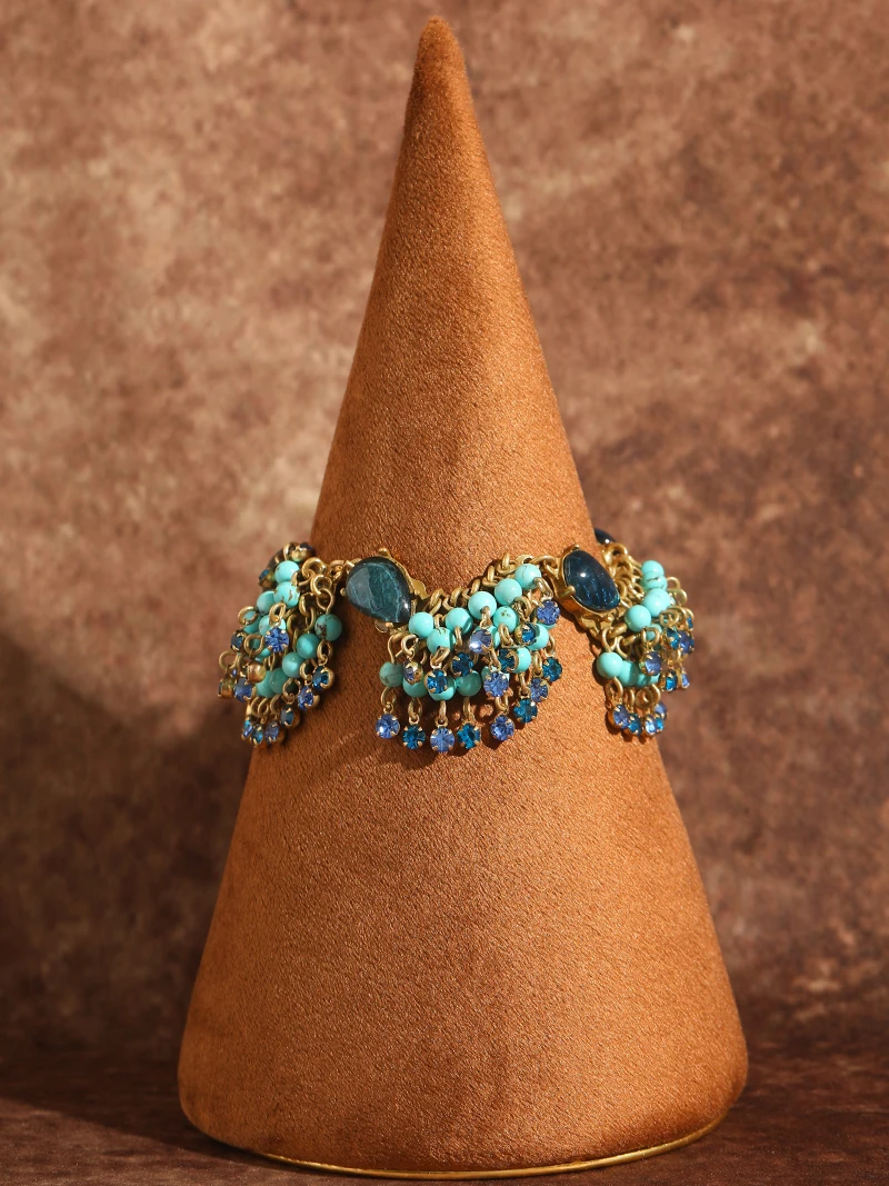 Bohemia Beads Turquoise Jewelry Bracelet Natural Stone Vintage Glass Water Droplet Antique Charm Wedding Retro 2025 Trend