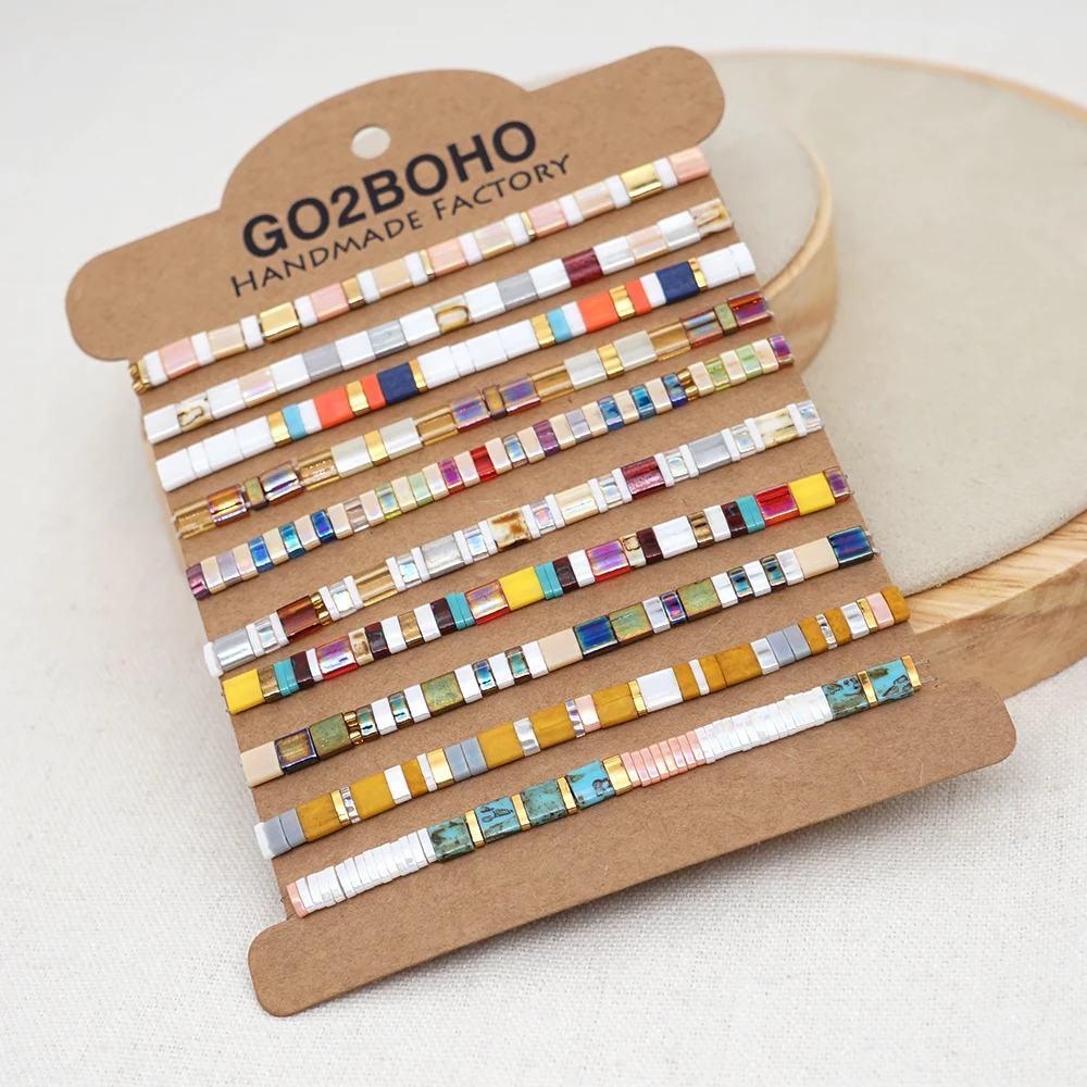 Go2boho Miyuki Bracelet Femme Real Tila Bracelets For Women Jewelry Gift Bohemian Armband Glass Bead Jewellery Wholesale