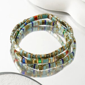 3pcs Bohemian style high-quality TILA bead bracelet three piece set, suitable for daily wear by men and women