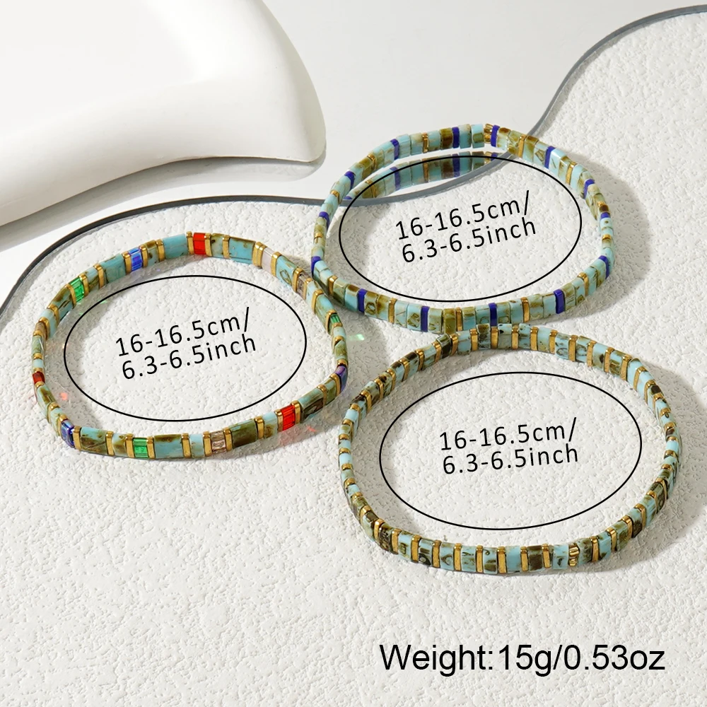 3pcs Bohemian style high-quality TILA bead bracelet three piece set, suitable for daily wear by men and women