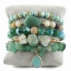 Boho Natural Stone Stack Bracelet Set for Women