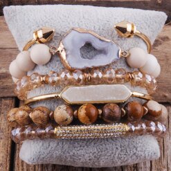 Boho Natural Stone Bracelet Set