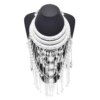 Ethnic Silver Tassel Necklace