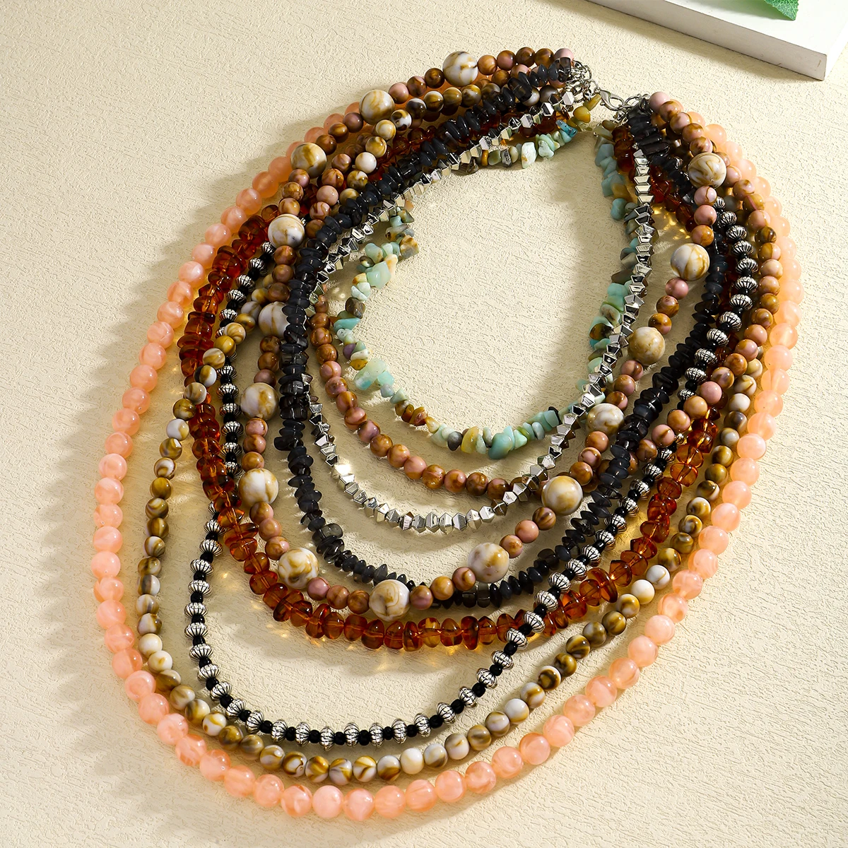 Dvacaman 2025 ZAA Vintage Multi-layer Handmade Bead Necklace for Women Bohemia Multicolor Resin Beaded Necklace Ethnic Jewelry Dvacaman 2025 ZAA Vintage Multi-layer Handmade Bead Necklace for Women Bohemia Multicolor Resin Beaded Necklace Ethnic Jewelry