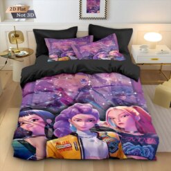 3pcs K-Pop Demon Hunters Down Quilt Set – Comfortable Anime Bedding for Bedroom & Dorm