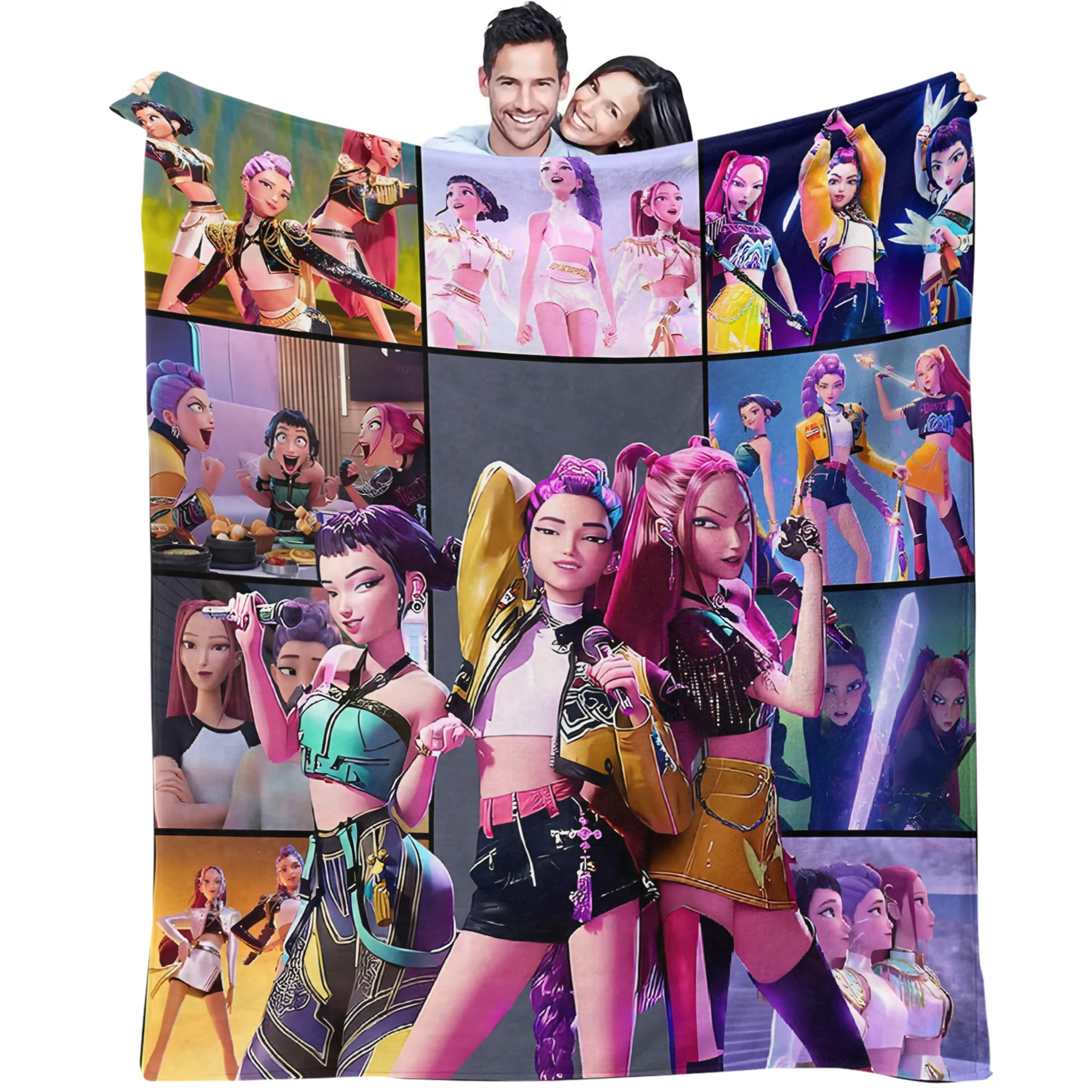 K-Pop Demon Hunters Blanket Hot Anime Flannel Blanket Fan Gift Suitable for Home Leisure Camping Travel Multifunctional Blanket