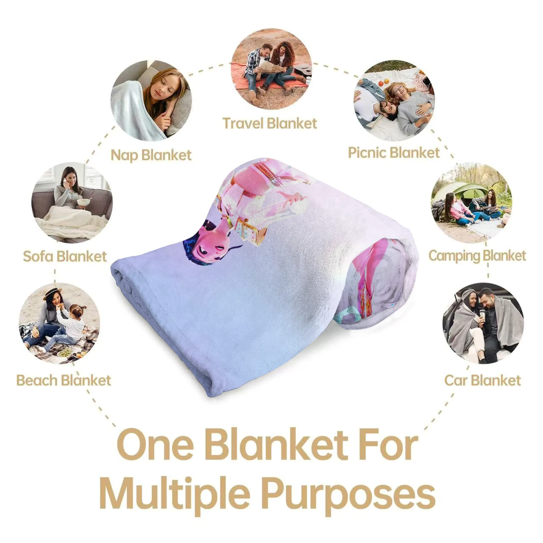 K-Pop Demon Hunters Blanket Hot Anime Flannel Blanket Fan Gift Suitable for Home Leisure Camping Travel Multifunctional Blanket