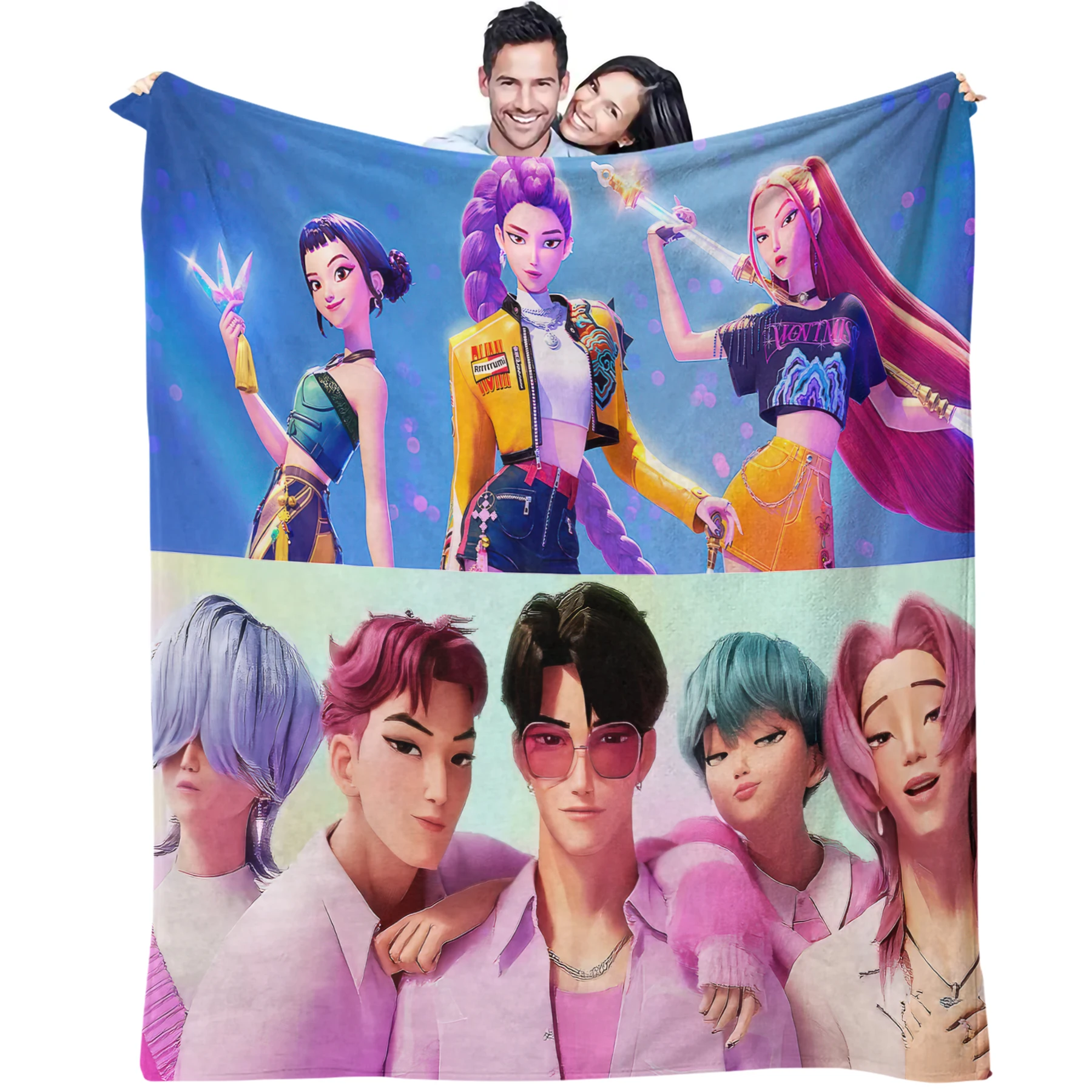 K-Pop Demon Hunters Blanket Hot Anime Flannel Blanket Fan Gift Suitable for Home Leisure Camping Travel Multifunctional Blanket