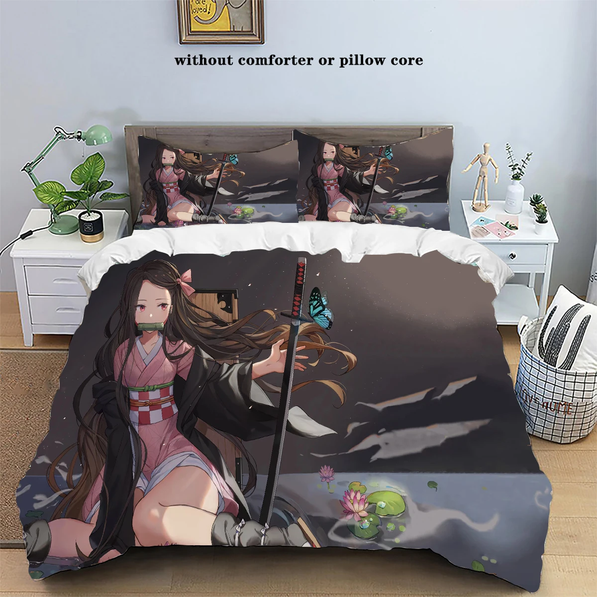 Kamado Nezuko Demon Slayer Bedding Set Duvet Cover Set Bedspread Pillowcase King Queen Full Single Size Bed Linen Kids Teen Gift Kamado Nezuko Demon Slayer Bedding Set Duvet Cover Set Bedspread Pillowcase King Queen Full Single Size Bed Linen Kids Teen Gift