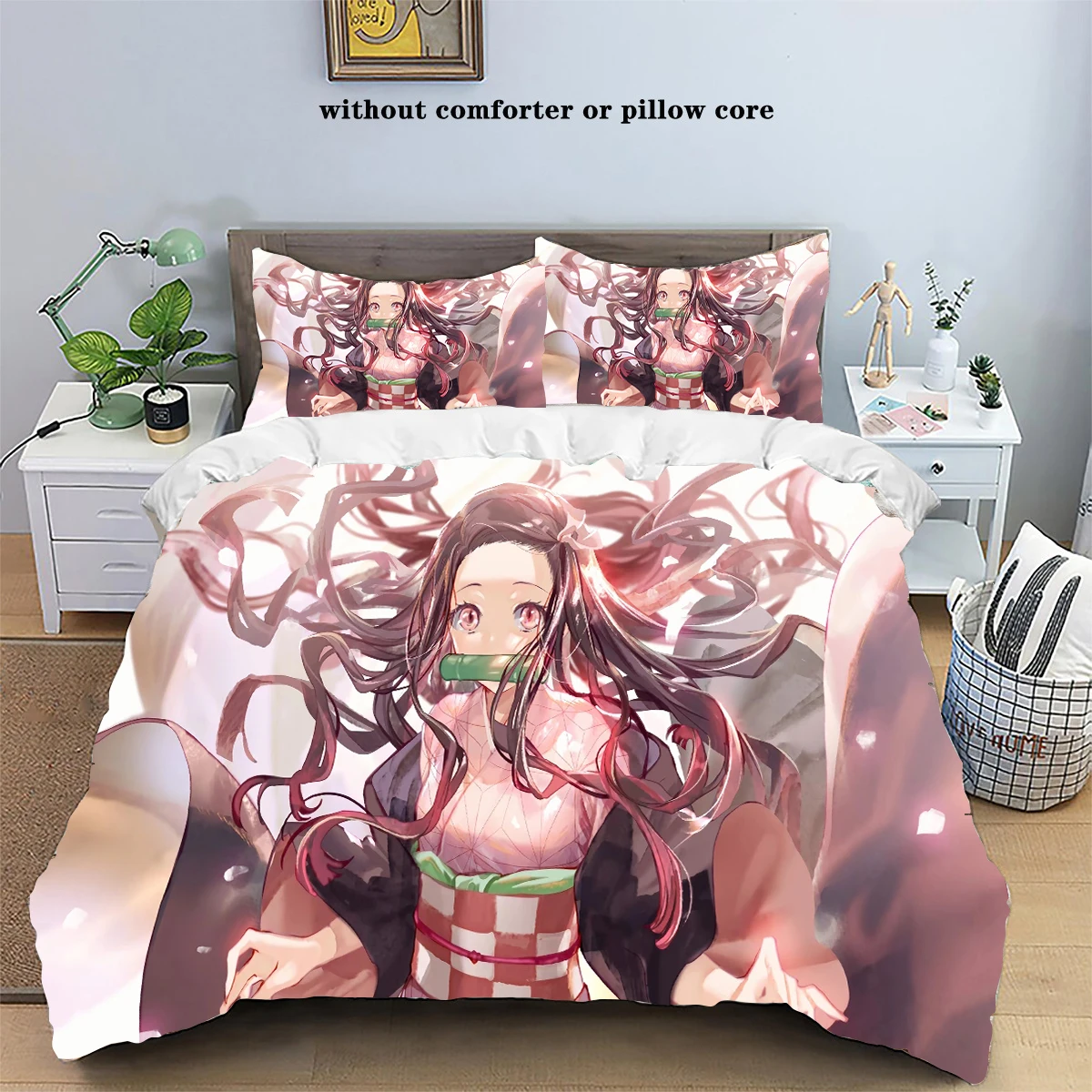 Kamado Nezuko Demon Slayer Bedding Set Duvet Cover Set Bedspread Pillowcase King Queen Full Single Size Bed Linen Kids Teen Gift Kamado Nezuko Demon Slayer Bedding Set Duvet Cover Set Bedspread Pillowcase King Queen Full Single Size Bed Linen Kids Teen Gift