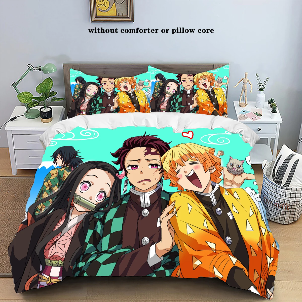 Kamado Nezuko Demon Slayer Bedding Set Duvet Cover Set Bedspread Pillowcase King Queen Full Single Size Bed Linen Kids Teen Gift Kamado Nezuko Demon Slayer Bedding Set Duvet Cover Set Bedspread Pillowcase King Queen Full Single Size Bed Linen Kids Teen Gift