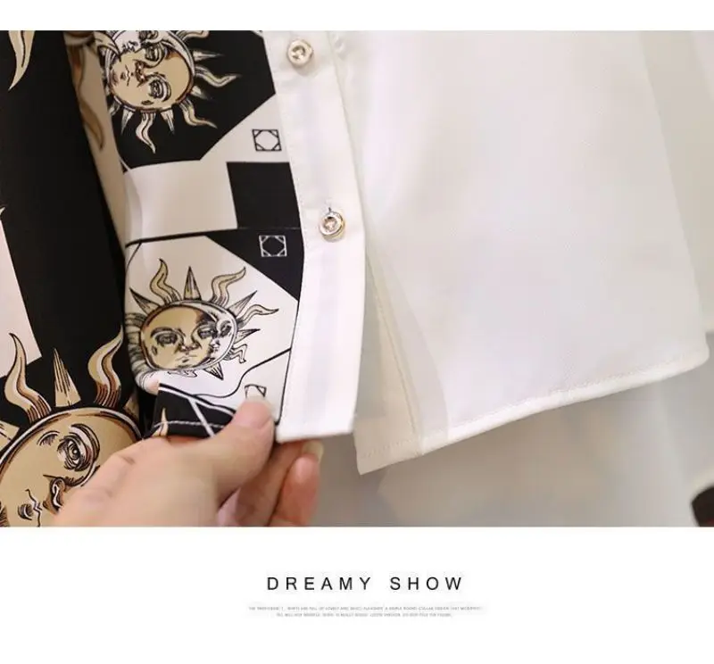 Vintage Print A-Line With Belt Loose Polo Neck Women's Dress Elegant Single-Breasted Knee Length Dresses For Women 2024 Spring