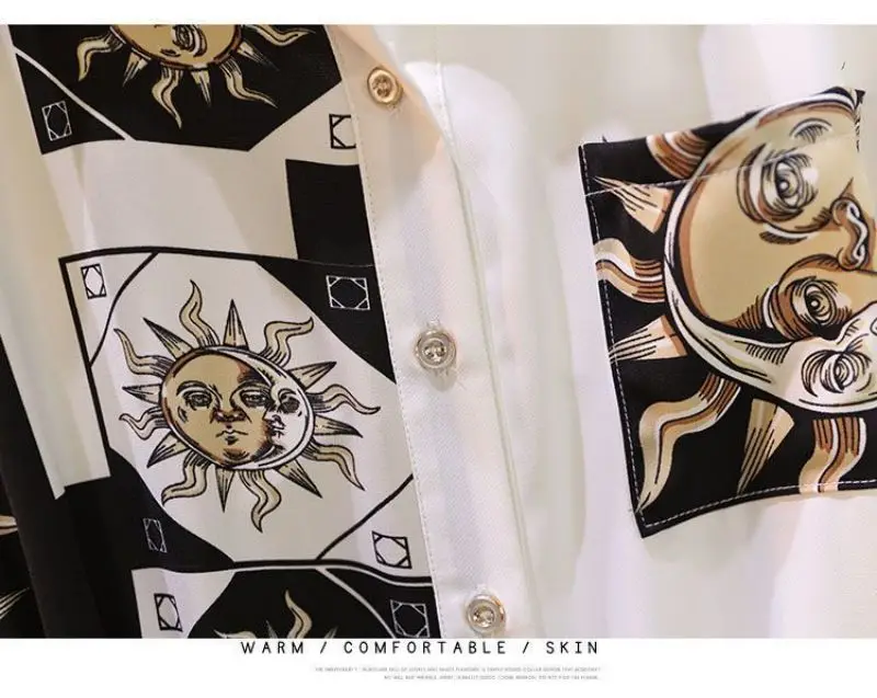 Vintage Print A-Line With Belt Loose Polo Neck Women's Dress Elegant Single-Breasted Knee Length Dresses For Women 2024 Spring