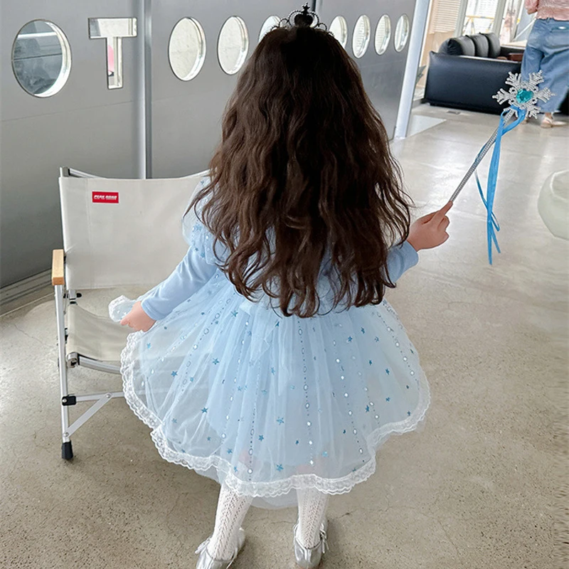 Spring Autumn Frozen Dress Children's Party Dresses Birthday Dress For Girls Kids' Dresses Vestido Princesa Niña Para Cumpleaños